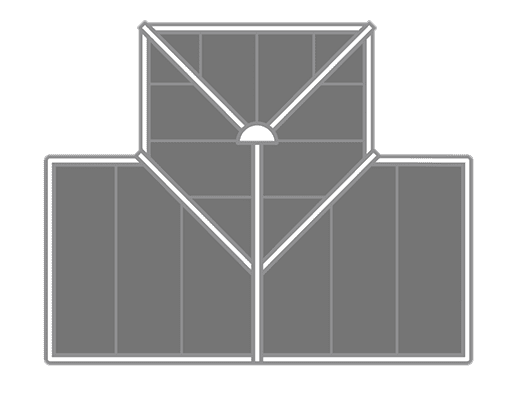 A diagram of a triangle with a square in the middle.